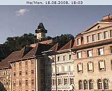 The Uhrturm is the most famous sight of Styria - brought to you by this Graz Webcam