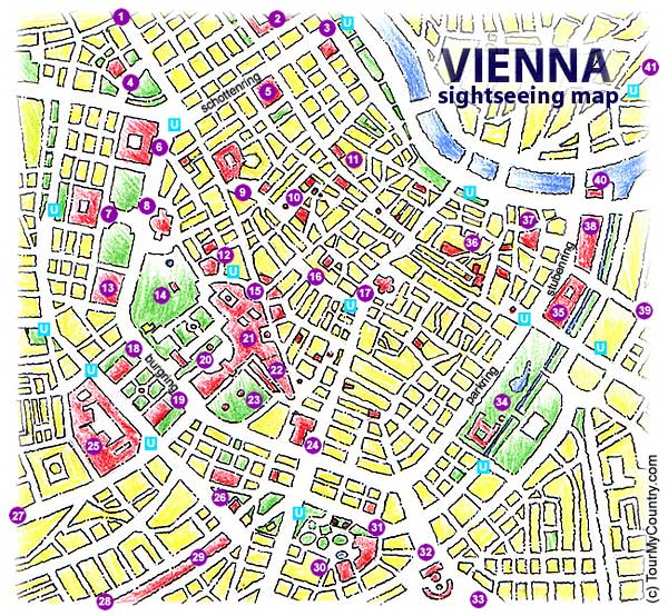 A Detailed Map of Vienna with all Major Sightseeing Attractions