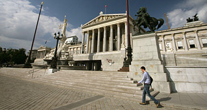 The Houses of Parliament of Austria in Vienna, designed by Theophil Hansen