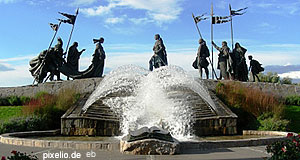 The Nibelungen Fountain in Tulln in Lower Austria