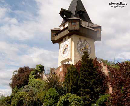 The Uhrturm clocktower in the Styrian capital Graz