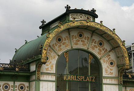Art Nouveau (Jugendstil) booth on Karlsplatz Square