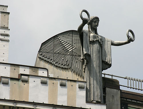 Detail at the roof of the Postsparkasse in central Vienna