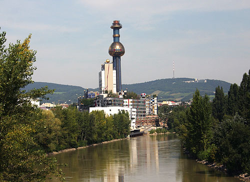 The Hundertwasser destructor of Spittelau, Vienna
