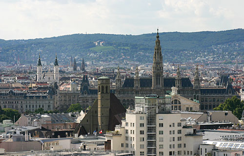 View towards the Rathaus from Stephansdom Cathedral